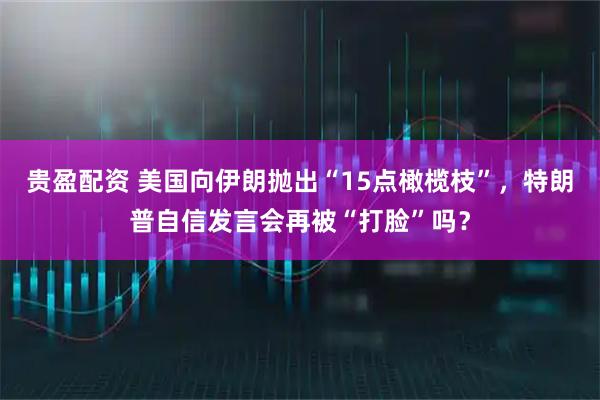 贵盈配资 美国向伊朗抛出“15点橄榄枝”，特朗普自信发言会再被“打脸”吗？
